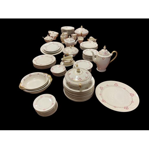 155 - A HUNDRED AND FOUR PIECE ROSENTHAL DINNER, TEA AND COFFEE SERVICE the ivory ground with gilt and puc... 