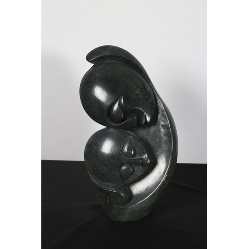 369 - A CARVED MARBLE SCULPTURE Lovers 37cm (h) x 22cm (w)