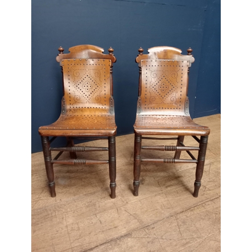 408 - A PAIR OF VINTAGE MAHOGANY AND BENTWOOD SIDE CHAIRS each with a rectangular arched top rail above a ... 