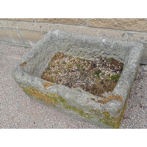 428 - A 19TH CENTURY GRANITE TROUGH of rectangular form 24cm (h) x 60cm (w) x 40cm (d)