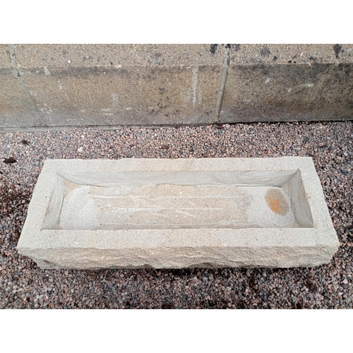 431 - A COMPOSITION STONE PLANTER of rectangular form 12cm (h) x 60cm (w) x 24cm (d)