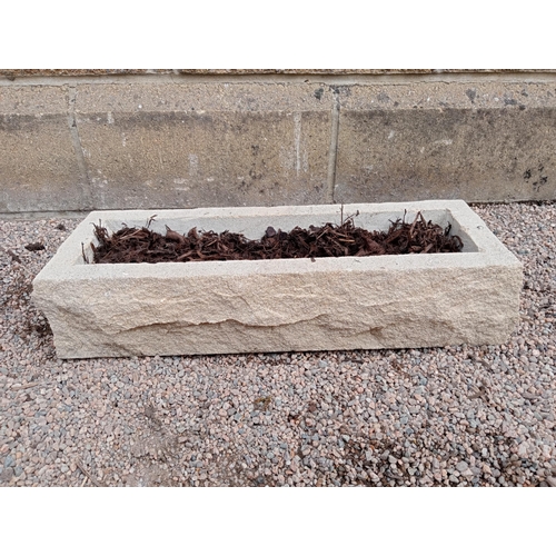 431 - A COMPOSITION STONE PLANTER of rectangular form 12cm (h) x 60cm (w) x 24cm (d)