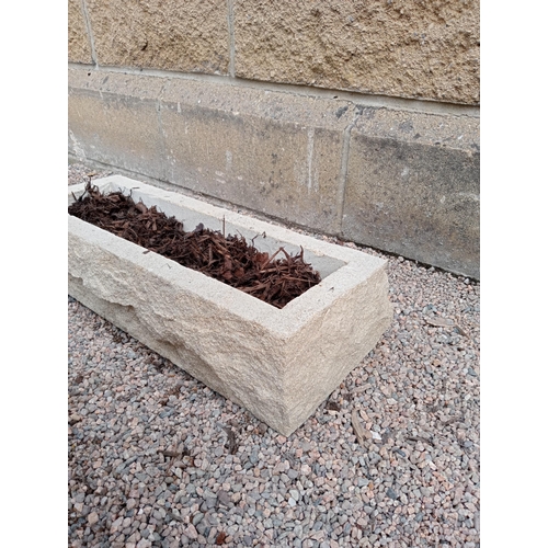 431 - A COMPOSITION STONE PLANTER of rectangular form 12cm (h) x 60cm (w) x 24cm (d)