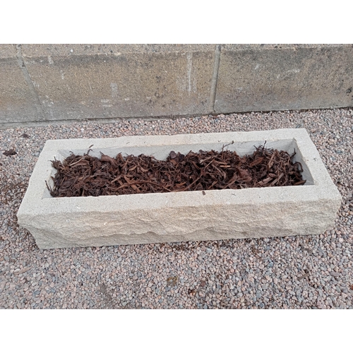 431 - A COMPOSITION STONE PLANTER of rectangular form 12cm (h) x 60cm (w) x 24cm (d)