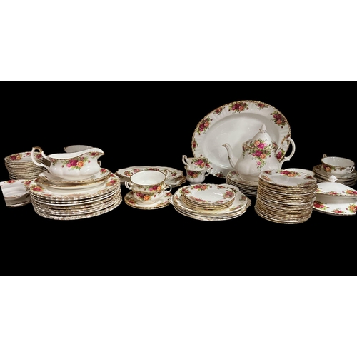 530 - A SEVENTY EIGHT PIECE ROYAL ALBERT BONE CHINA TEA AND DINNER SERVICE Old Country Rose Pattern