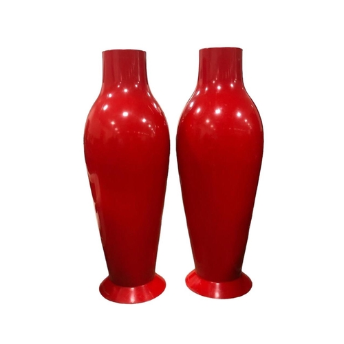 57 - A PAIR OF PHILIPPE STARK 2007 DESIGN POLYCARBONATE POLYETHYLENE VASES by Kartell 163cm (h)