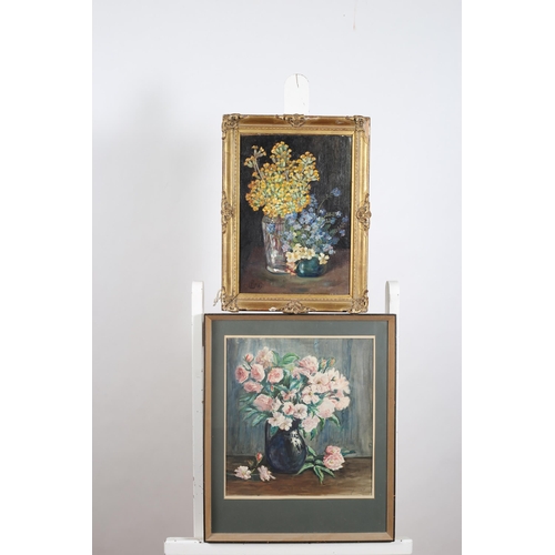 576 - FLORENCE LUCEY Roses A watercolour Signed lower right, dated '57 38cm (h) x 35cm (w), FLORENCE LUCEY... 