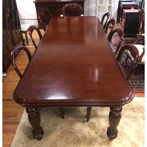 4 - A VICTORIAN STYLE MAHOGANY ELEVEN PIECE DINING ROOM SUITE comprising NINE DINING CHAIRS, including a... 