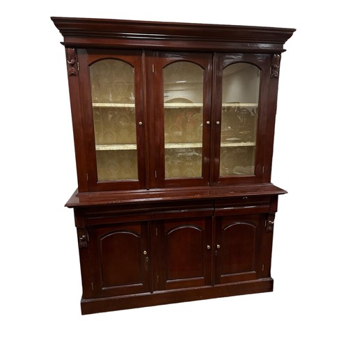 4 - A VICTORIAN STYLE MAHOGANY ELEVEN PIECE DINING ROOM SUITE comprising NINE DINING CHAIRS, including a... 