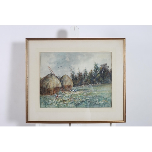 749 - W. CALLOWAY Stackyard Milltown Watercolour Signed lower left Inscribed and dated 1891 35cm (h) x 41c... 