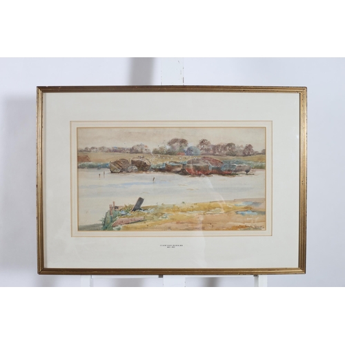 751 - CLAUDE HAYES (R.I., R.S.W., R.O.I. 1852-1922) Riverscape with Boats Watercolour Signed lower right 2... 