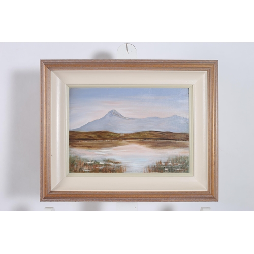 757 - BENVON WARD Evening Croagh Patrick Oil on canvas board Signed lower right 24cm (h) x 34cm (w)