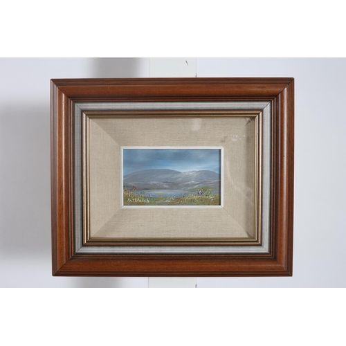 759 - PAT WALSH A Prehistoric Portal Tomb Oil on board Signed lower left 8cm (h) x 12cm (w) PAT WALSH Moun... 