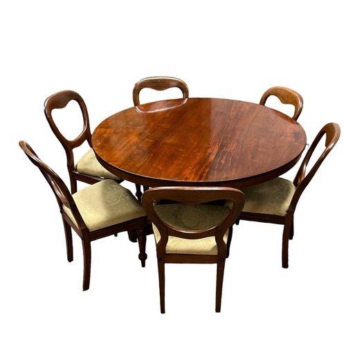 78 - A 19TH CENTURY SEVEN PIECE DINING ROOM SUITE comprising a William IV mahogany pod table the circular... 