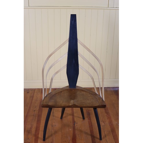 30 - AN ERIC CONNOR ASH WOOD AND ELM WOOD DESIGNER CHAIR