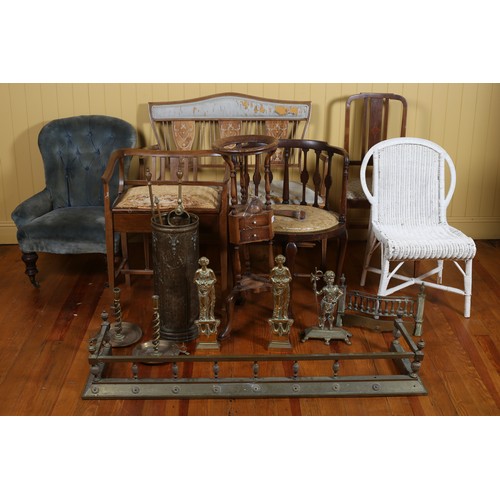 606 - A MISCELLANEOUS COLLECTION to include a 19th century upholstered child's chair, and Edwardian settee... 