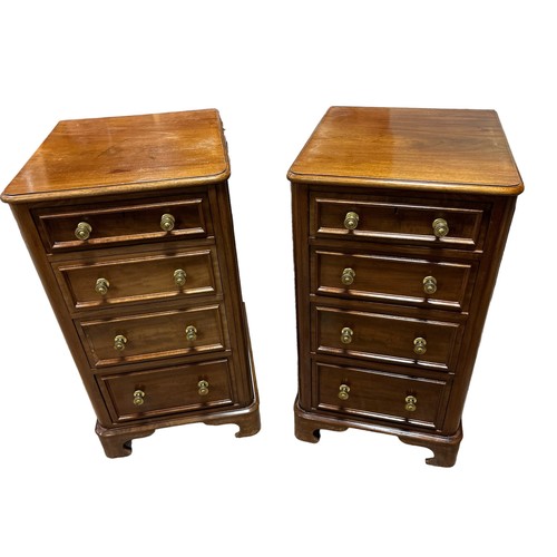 177 - A PAIR OF 19TH CENTURY MAHOGANY CHESTS of rectangular outline containing for long graduated drawers ... 