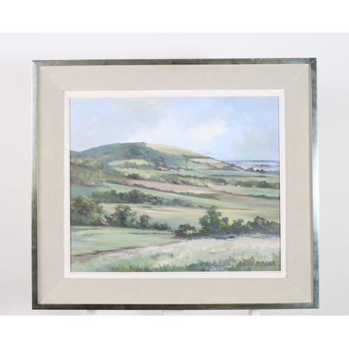 225 - GRETA O'BRIEN Mountain Landscape Oil on canvas Signed lower right 50cm (h) x 59cm (w)