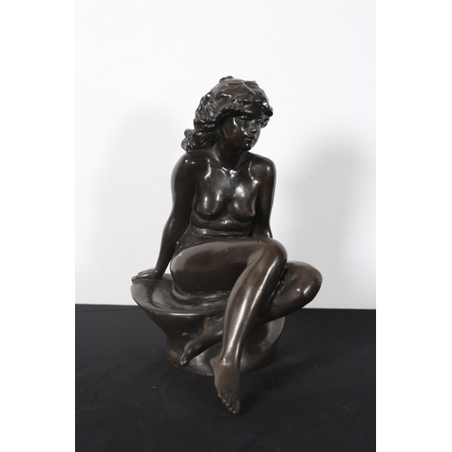 534 - ROBIN BEWICK A cold cast figure modelled as a female shown seated Limited edition Signed and numbere... 