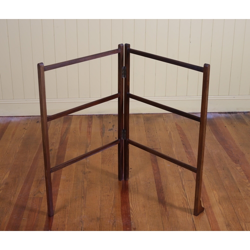 10 - A VINTAGE MAHOGANY SIX BAR FOLDING CLOTHES HORSE 86cm (h) x 56cm (w)