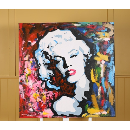 148 - VALDONES Marilyn Monroe Oil on canvas Signed lower left, dated '22 90cm (h) x 91cm (w)