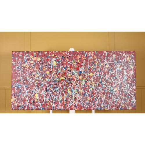 150 - VALDONES Abstract Composition Oil on canvas Signed lower left, dated '21 65cm (h) x 138cm (w)