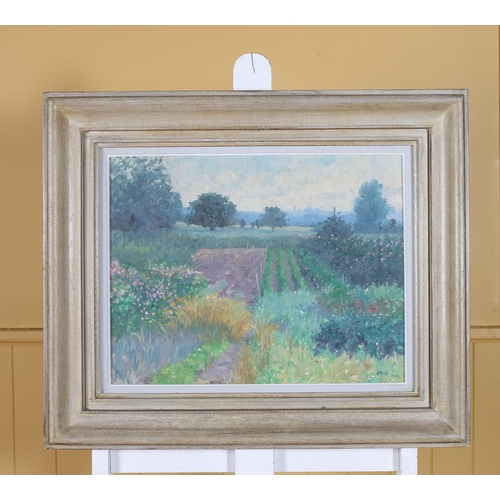 154 - BRETT MCENTAGART (R.H.A.) Floral Landscape Oil on board Signed lower right 34cm (h) x 44cm (w)