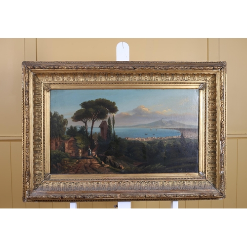 379 - ITALIAN SCHOOL View of Sorrento Oil on canvas 38cm (h) x 67cm (w)