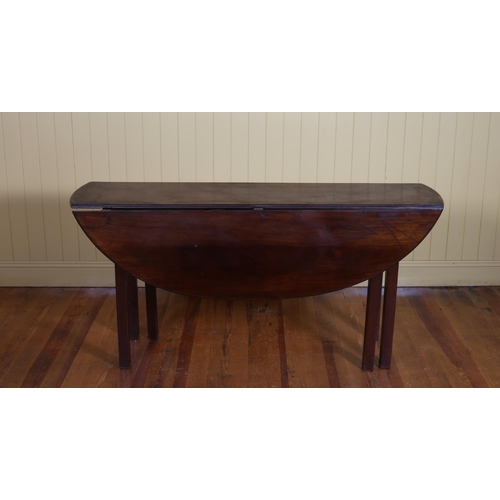 411 - A GEORGIAN MAHOGANY HUNT TABLE the oval hinged top on square moulded legs 73cm (h) x 40cm (w) x 154c... 