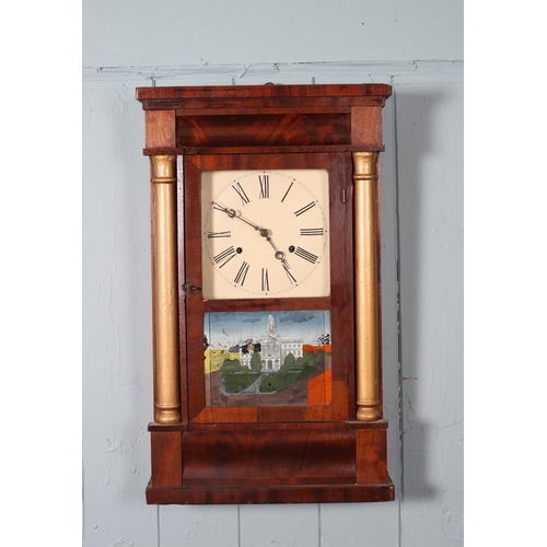 612 - EIGHT VINTAGE, AND LATER WALL CLOCKS to include two 'wagon on the wall' examples (8)