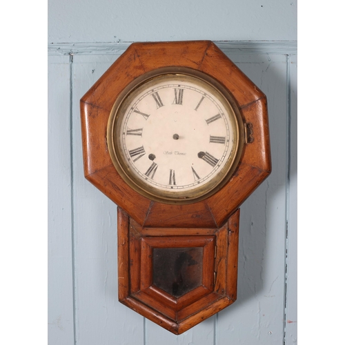 612 - EIGHT VINTAGE, AND LATER WALL CLOCKS to include two 'wagon on the wall' examples (8)