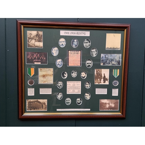 638 - 1916 RISING THE PROCLAMATION OF THE IRISH REPUBLIC in mahogany and gilt frame (restrike) 68cm (h) x ... 