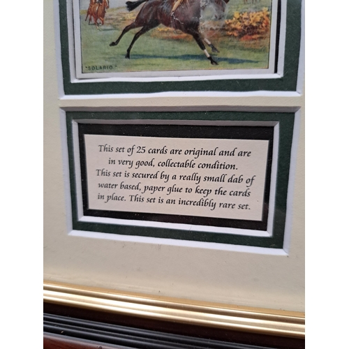 646 - ORIGINAL 1926 IRISH PLAYERS RACEHORSE CIGARETTE FRAMED CARD SET 46cm (h) x 56cm (w)