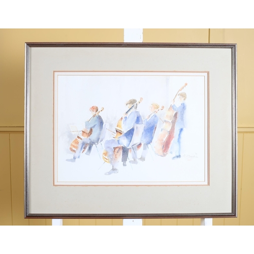 169 - R. MANAGHAN Duet Watercolour Signed lower right, dated '88 46cm (h) x 33cm (w), R. MANAGHAN Quartett... 