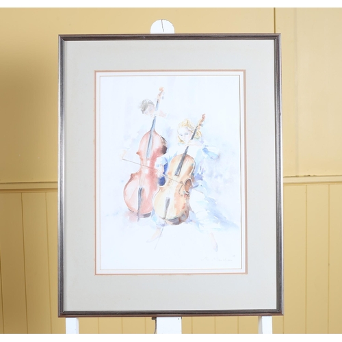 169 - R. MANAGHAN Duet Watercolour Signed lower right, dated '88 46cm (h) x 33cm (w), R. MANAGHAN Quartett... 