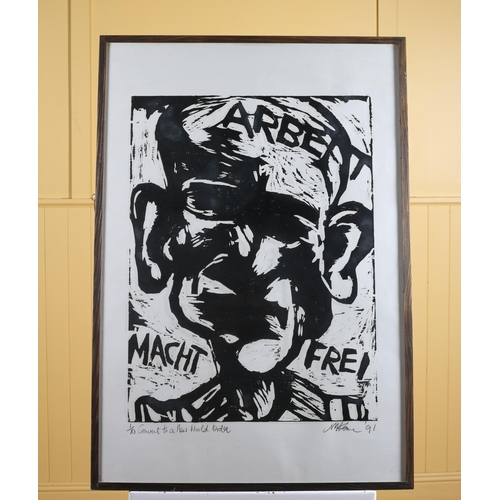 290 - MICHAEL KANE Convert to a New World Order A black and white lithograph Limited Edition 1/10 Signed, ... 