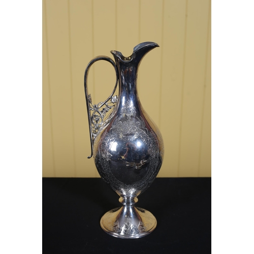 474 - A SILVER ENGRAVED CLARET JUG London 1874 20 troy oz