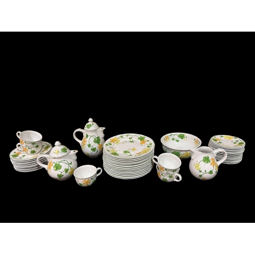 126 - A FORTY EIGHT PIECE VILLEROY AND BOCH PART DINNER, TEA AND COFFEE SERVICE the white ground with foli... 