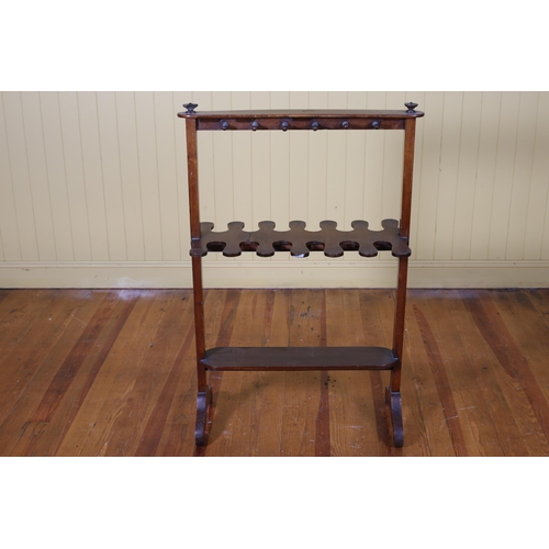 190 - A 19TH CENTURY MAHOGANY BOOT RACK of typical form on splayed legs 103cm (h) x 71cm (w) x 33cm (d)