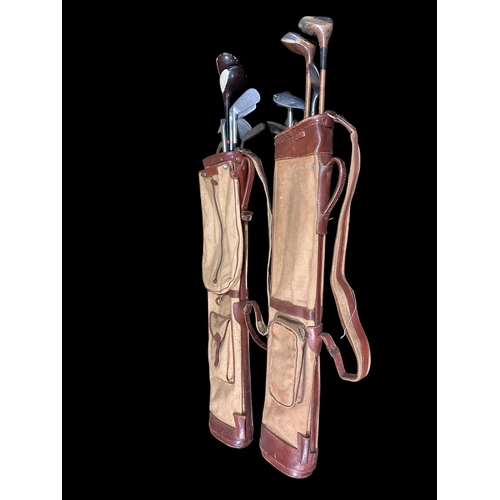 228 - TWO PART SETS OF VINTAGE GOLF CLUBS in canvas bags