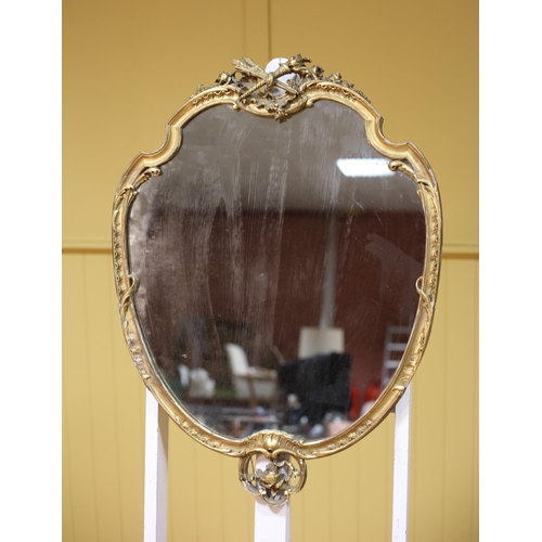 230 - TWO GILT FRAME MIRRORS each with a shaped plate within a foliate and C-scroll frame The larger 82cm ... 