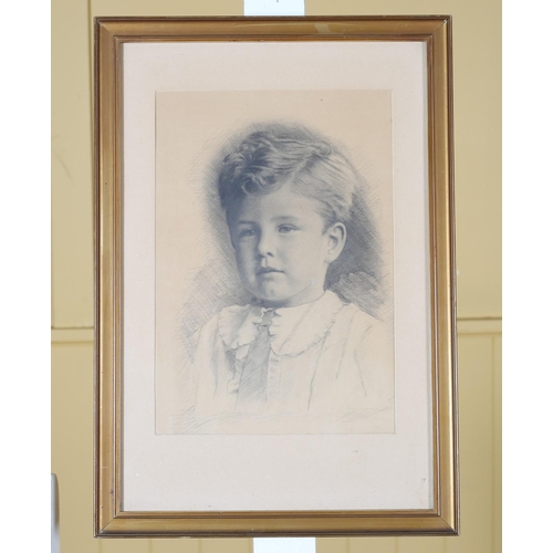 276 - A HEAD AND SHOULDER PORTRAIT OF A YOUNG BOY A print 34cm (h) x 22cm (w)