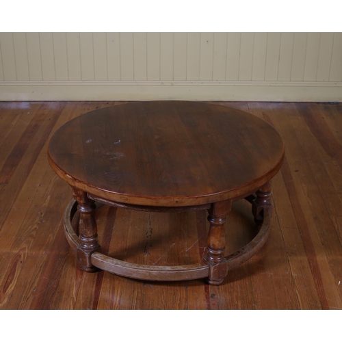 369 - A MISCELLANEOUS COLLECTION to include a hardwood circular top coffee table, a vintage mahogany foldi... 