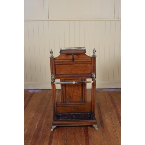 40 - A VICTORIAN OAK UMBRELLA STAND in the manner of James Shoolbred 99cm (h) x 57cm (w) x 23cm (d)