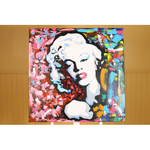 565 - VALDONES Portrait of Marilyn Monroe Oil on canvas Signed lower left, dated '22 89cm (h) x 92cm (w)