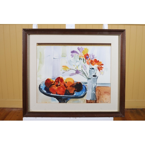 574 - A COLLECTION OF SIX FRAMED WATERCOLOURS by Carmel Flynn Still Life, Wooded Landscapes, Study of a Ca... 