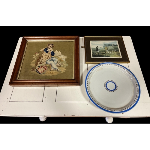 612 - A MISCELLANEOUS COLLECTION to include an Ironstone China comport the white ground with blue border 3... 