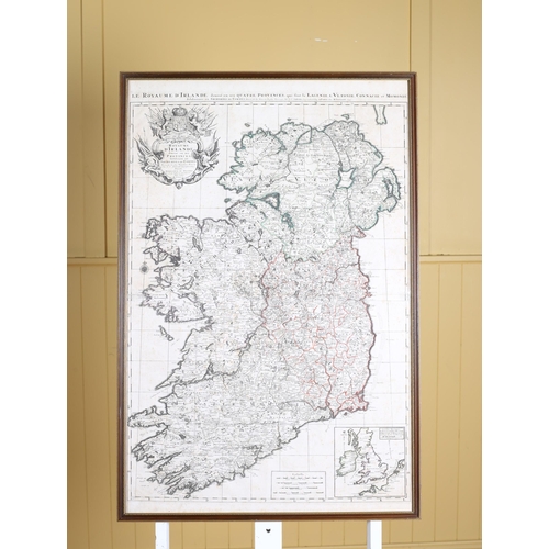 614 - A HAND COLOURED FRAMED MAP OF IRELAND Dated 1693 95cm (h) x 62cm (w)