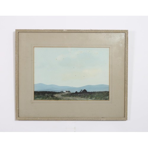 555 - MAURICE O'HARA Mountain Landscape with Cottages Mixed media on board 25cm (h) x 35cm (w), WELSH NATI... 