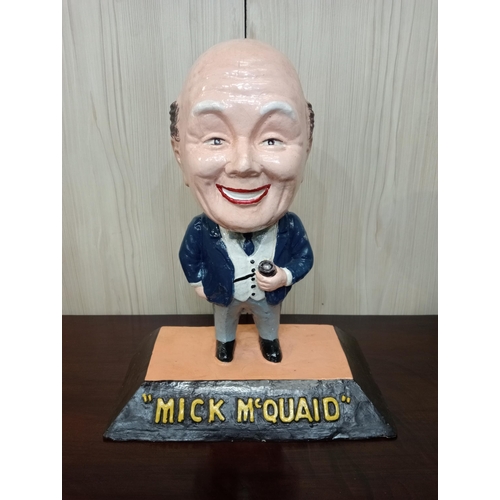 497 - A COMPOSITION AND POLYCHROME ADVERTISING FIGURE modelled as Mick McQuaid 34cm (h) x 28cm (w) x 17cm ... 